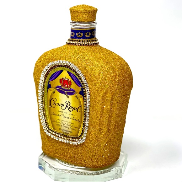 Hand Crafted Other - Hand decorated empty Crown Royal liquor bottle